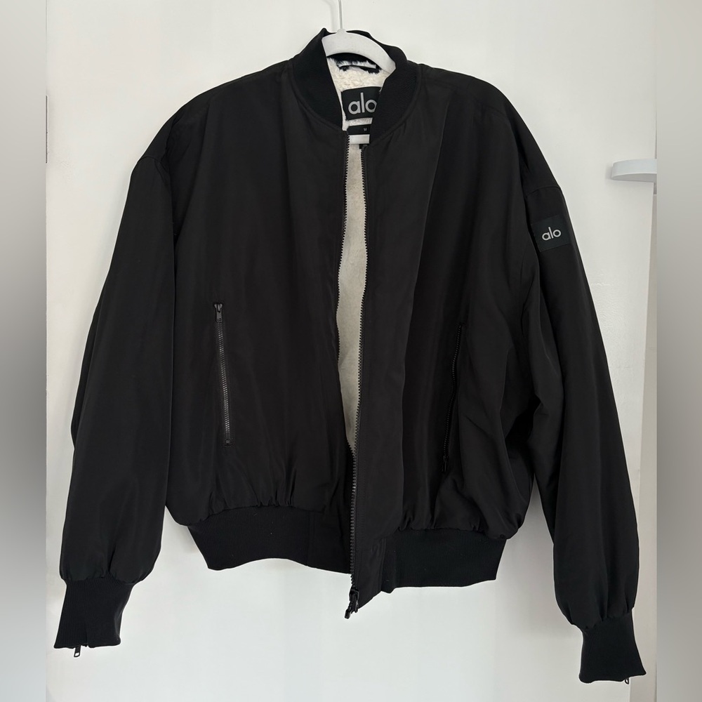 ALO Yoga Women’s Classic Black Bomber Jacket